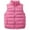 Pink, variant on Kilaqueen Children's Sleeveless Full Zip Lightweight No Hoode Puffer Vest Solid Color Multicolor Comfy Fall Winter Warm Jacket with Pockets 3-12 Years
