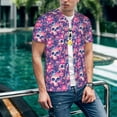thumbnail image 6 of KLL cool Skull flower colorful for Men's Baseball Shirts,Short Sleeve Casual Shirts Button Down Shirt for Men Beach Summer Wedding Shirt-Large, 6 of 7