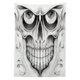 thumbnail image 3 of Ambesonne Celebration Tablecloth Rectangular Table Cover, Skull Face Angry, 52"x70", Pale Grey White, 3 of 4