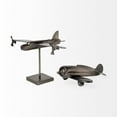 thumbnail image 5 of Gray Metal Bomber Plane Sculpture, 5 of 5
