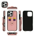 thumbnail image 5 of Crossbody Case Wallet Phone Case for iPhone 16 with Strap,With Mirror, RFID Blocking Card Holder, Kickstand, PU Leather Shockproof Anti-fall Rugged Phone Cover for Women Girls,Pink, 5 of 12