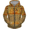 thumbnail image 3 of Sudadera con capucha y cremallera con estampado 3D del antiguo Egipto Ojo de Horus para hombre, sudaderas informales de manga larga con estampado de faraón, sudaderas holgadas, 3 of 5