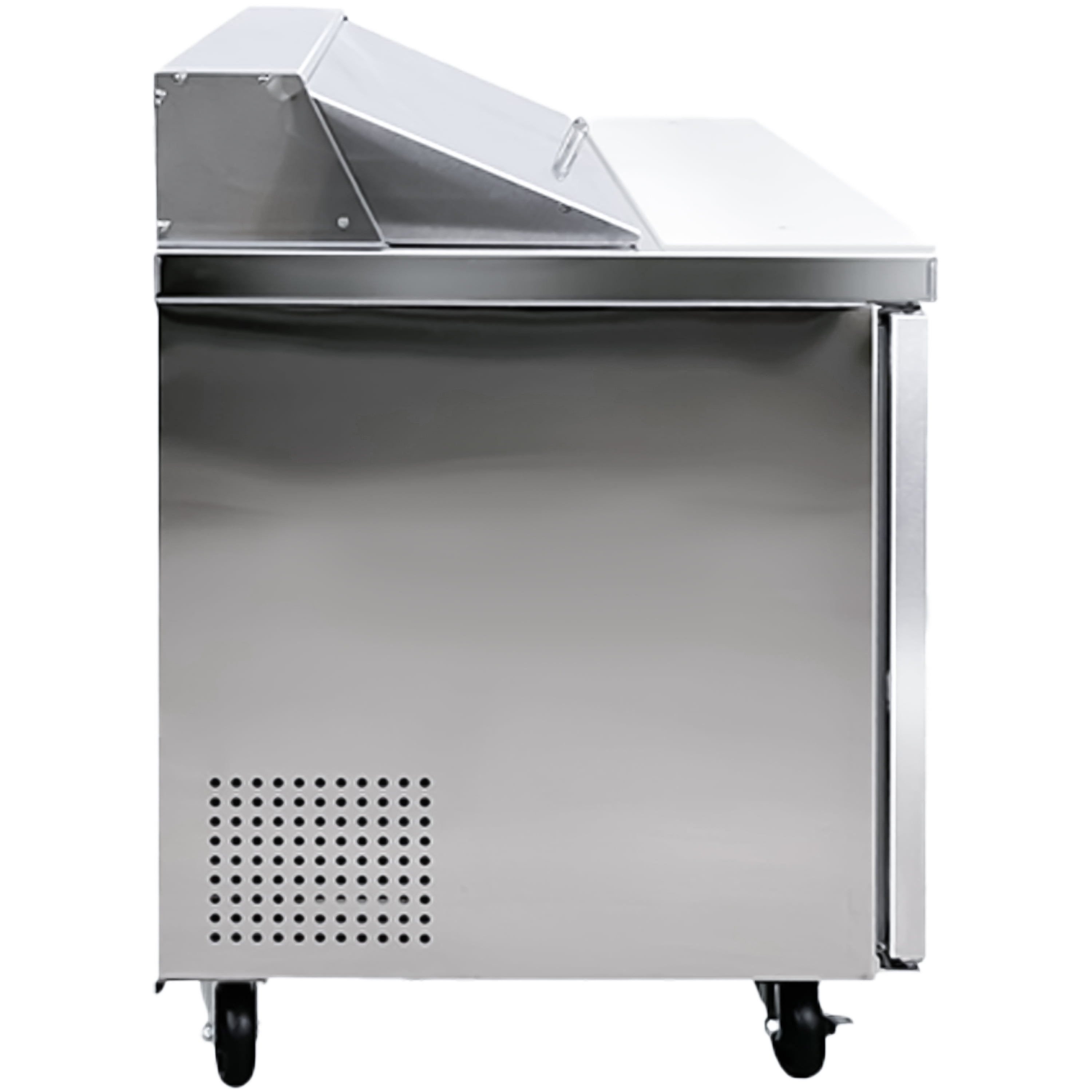 NSF 27.5 in. Single Door Refrigerated Mega Top Sandwich Prep Table 5.7 Cu.Ft.  Commercial ETL Pizza Pre Table Refrigerator