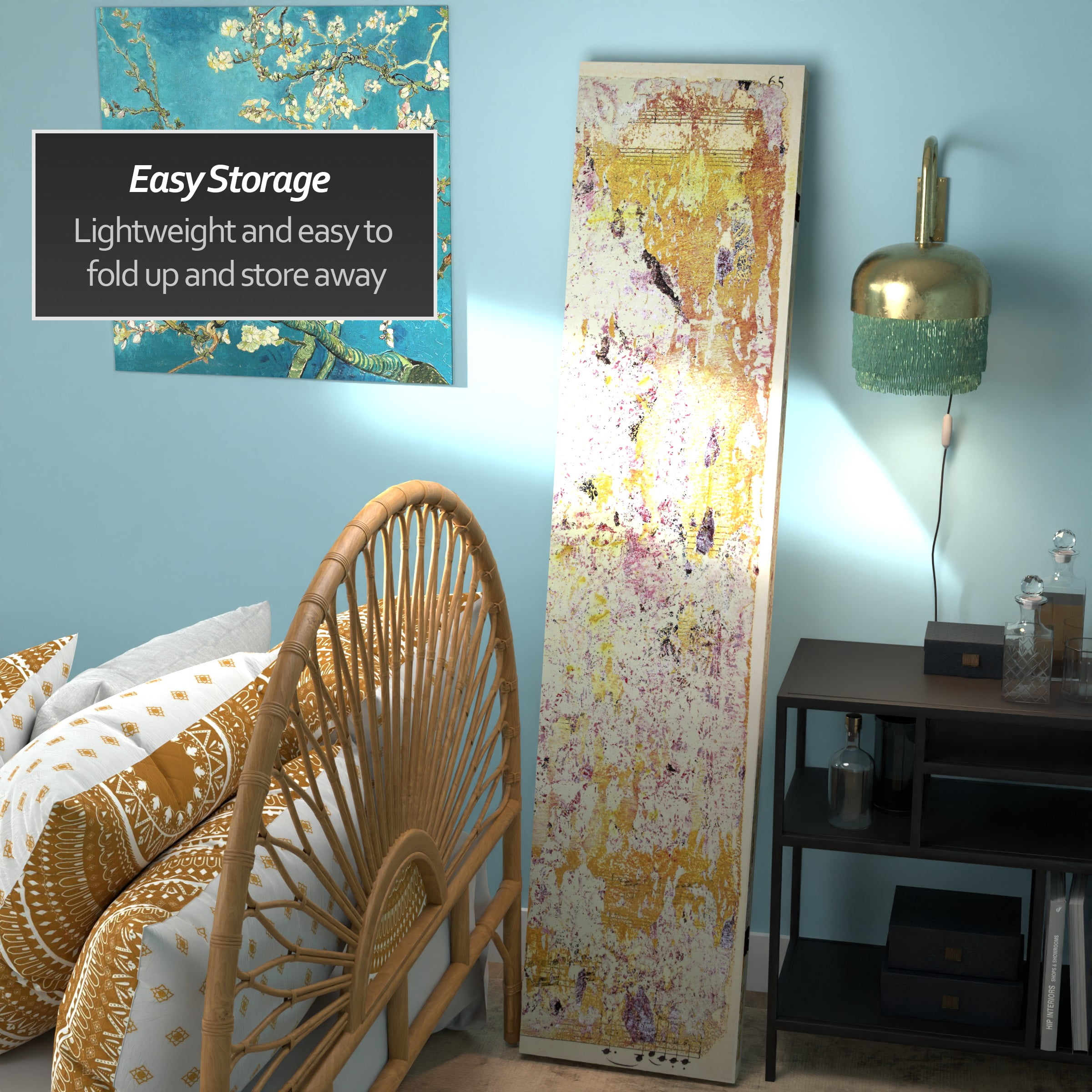 Oriental Furniture 6 ft. Tall Bebop Canvas Room Divider - 3 Panel