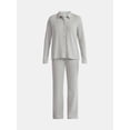 thumbnail image 4 of Lissome Women’s Soft Double Brushed Waffle Knit Notch Collar Long Sleeve Pajama Set , Sizes S-3X, 4 of 4