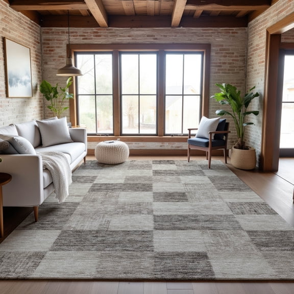 Addison Rugs Mayfield Premium Machine Washable Transitional Geometric Beige Rectangle Rug, 5' x 7'6"