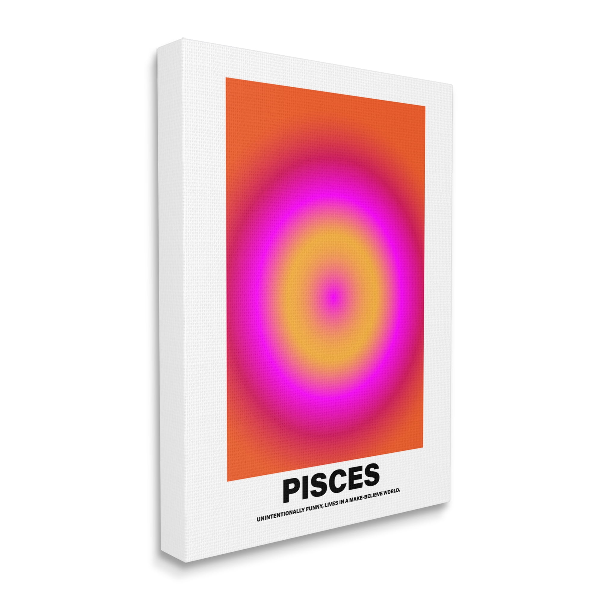 Stupell Industries Funny Pisces Astrology Abstract Painting Gallery Wrapped Canvas Art Print Wall Art, 30 x 40