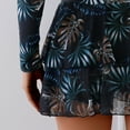 thumbnail image 4 of OBEEII Swimwear for Women Swimming Suits Rash Guard Long Sleeve Swimskirts Tropical Printed Swim Dress Bathing Suit with Shorts, 4 of 8