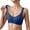 Blue, variant on Women's Sports Bras Adjustable Deep V Neck Bras Wireless Spaghetti Strap Criss Cross Padded Low Support Bra(Orange,L)