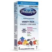pedialyte electrolyte powder, variety pack, electrolyte hydration drink, 0.3 oz powder packs, 8 count