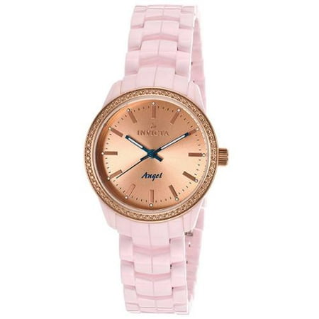 Invicta Women's 14910 Rose Gold-Tone Watch with Pink Ceramic Bracelet