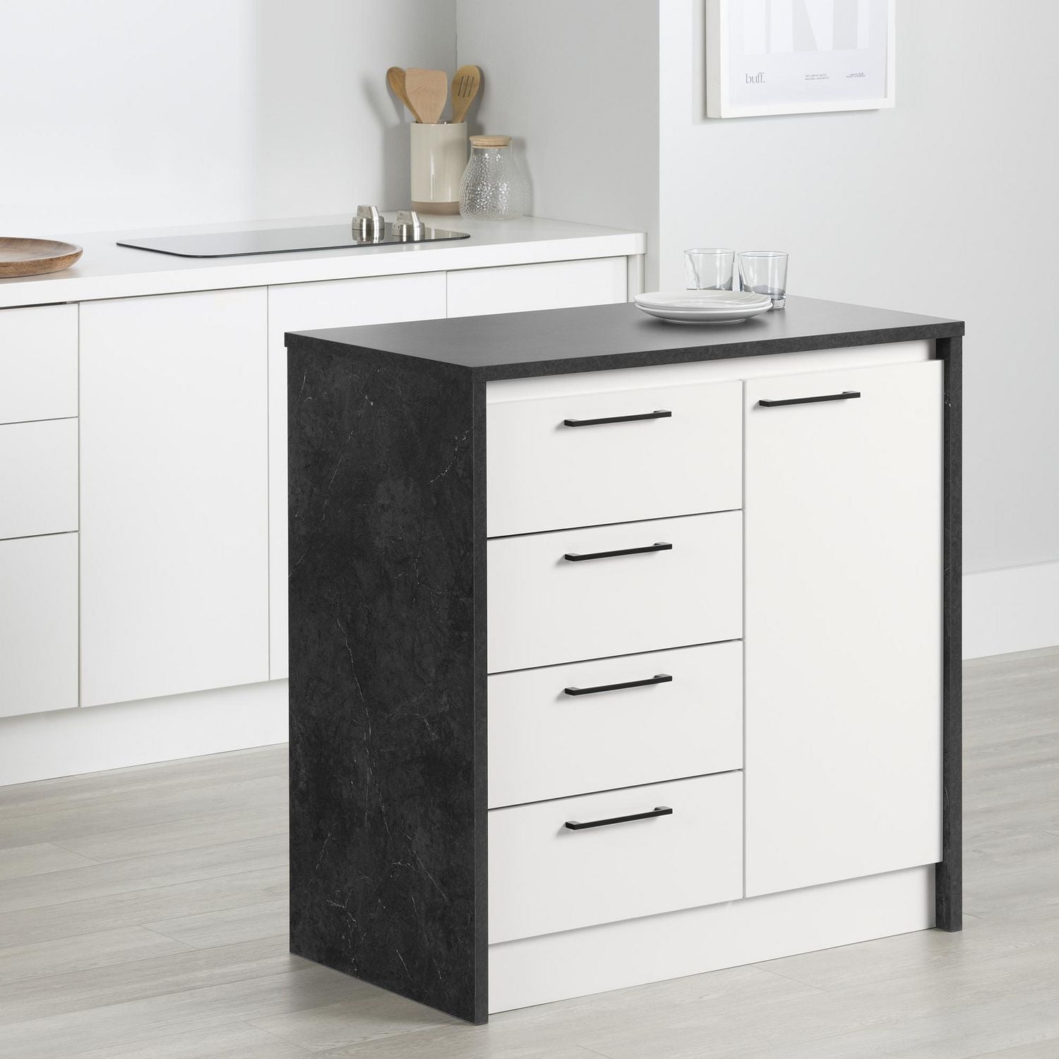 South Shore Myro Compact Kitchen Island with Storage<br><br><br>