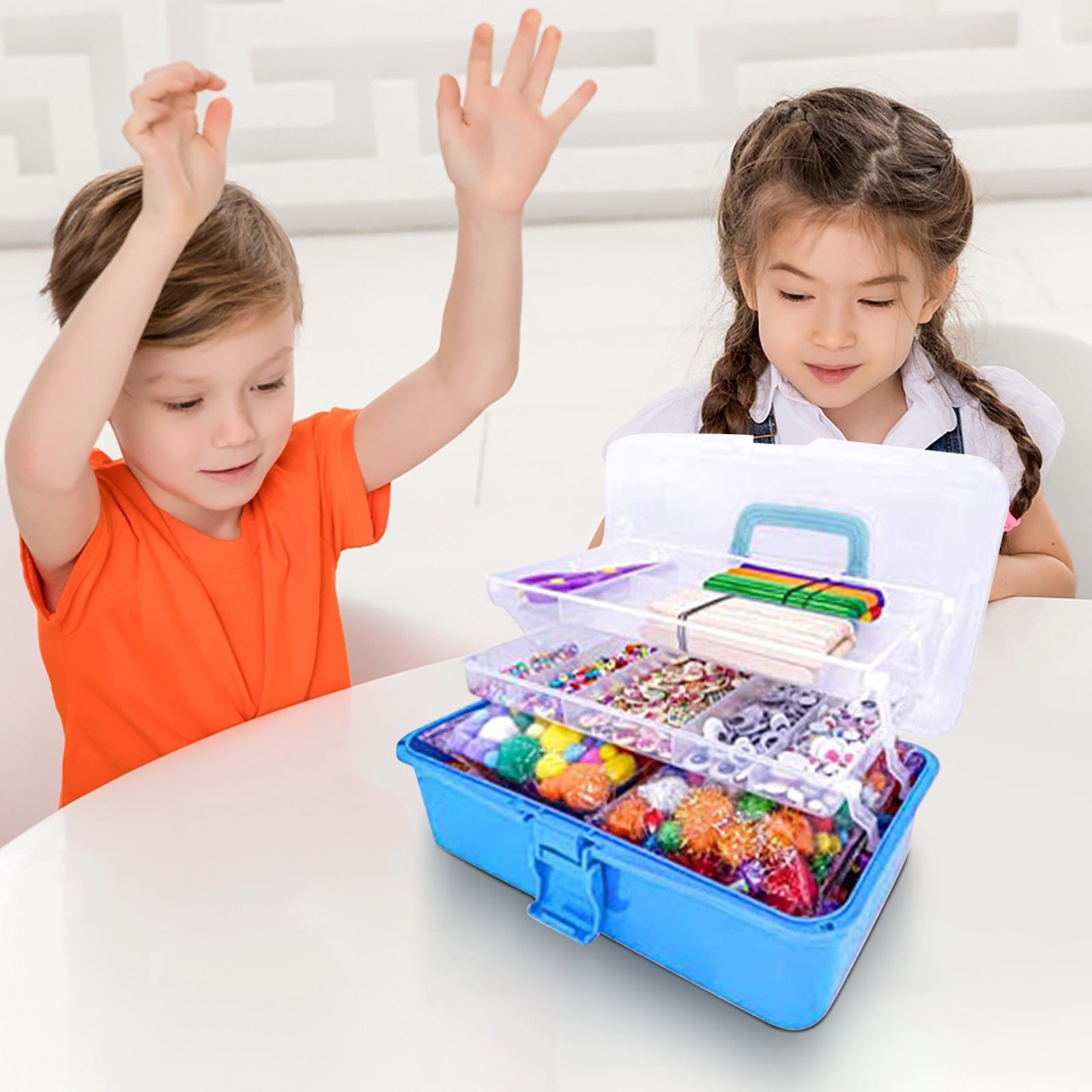 Arts and Crafts Kit for Kids Ages 2-4 Kids Art Set Craft Kits, DIY Tote Box Children’s Gift Set with Complete Art Supplies for Toddler Creative Play