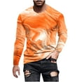 thumbnail image 5 of Tawop Mens Tshirt Crew Neck Long Sleeve Graphic Gradient Orange L, 5 of 5