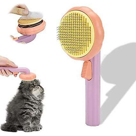 Dww-violet, Brosse Chiens Chats, Autonettoyante Brosse Poils Morts Pour Chat Chien Adapt Pour Les Chiens Chats Cheveux Courts Et Longs