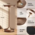 thumbnail image 6 of LED Cordless Table Lamp Rechargeable - Outdoor 6000mAh Battery Operated Portable Table Lights 3 Color Stepless Dimming Table Lamps with Memory Function for Patio Restaurant Dining Moka, 6 of 8
