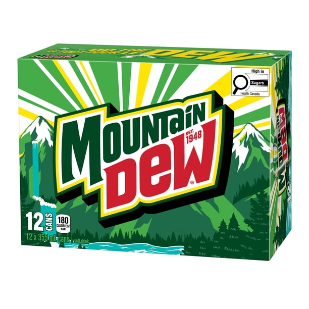 MTN Dew Soft Drink, 355 mL Cans, 12 Pack - Walmart.ca