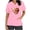 Pink, variant on Uaswgudfs Women's Thanksgiving Scrub Tops - V-Neck Short Sleeve Nursing Workwear Black L