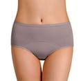 thumbnail image 2 of Women Leak Proof Incontinence Underwear Washable Absorbent Mid Waist Panties Postpartum Bladder Control Briefs Coffee XL, 2 of 5