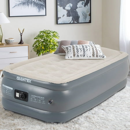 20"Twin Size Air Mattress Elevated Raised Bed Inflatable Built-in Pump Carry Bag