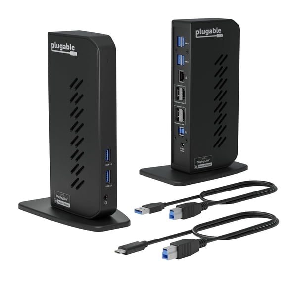 Estación de acoplamiento USB 3.0/USB-C con doble pantalla 4K para Win/Mac