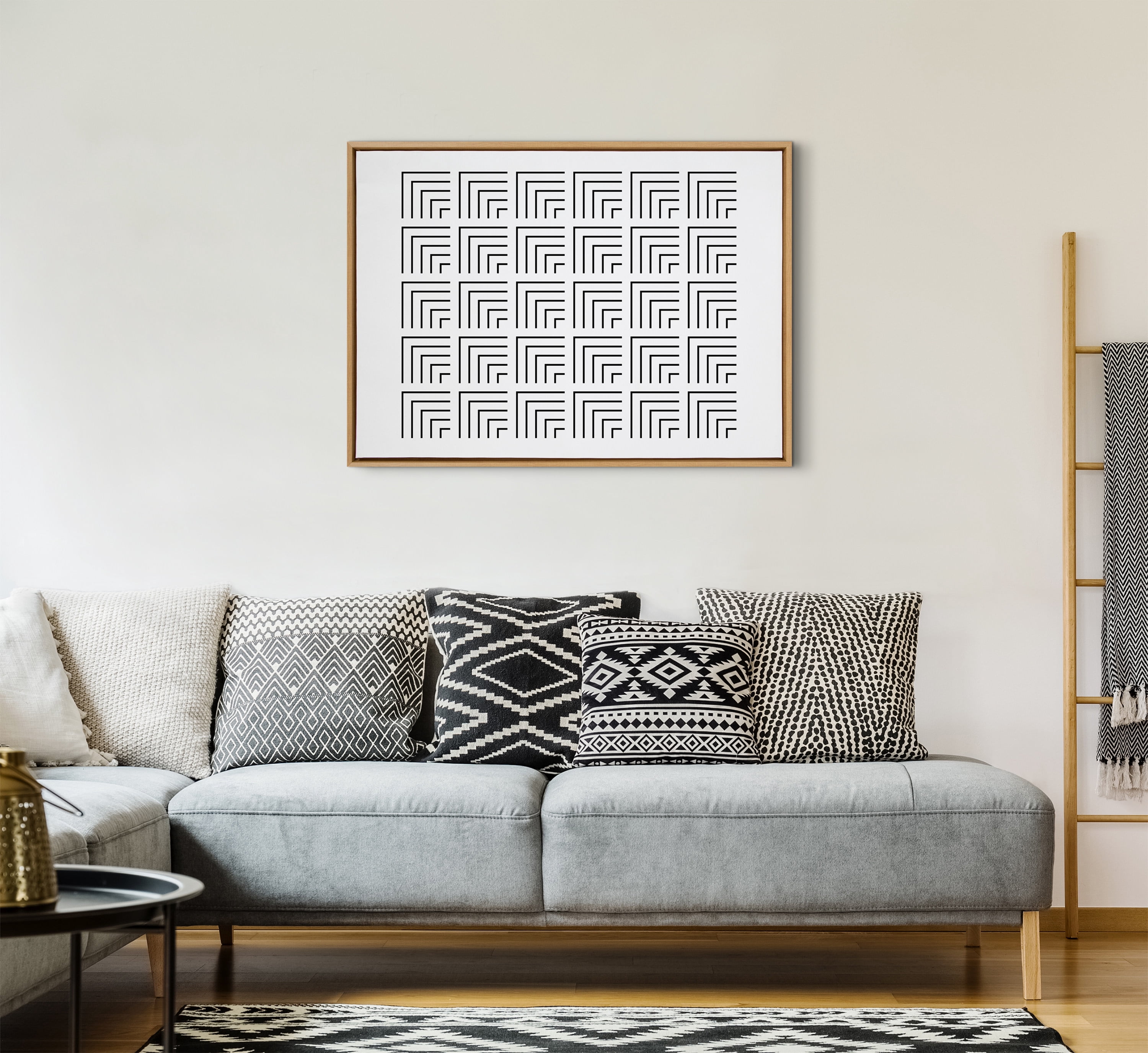 Kate and Laurel Words, Black Framed Canvas Art Print, 28x38