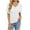 White, variant on biudgviw V Neck Top for Women Textured Short Sleeves Shirts Solid Color Side Slit Loose Fit Tee Summer Workout Casual Blouses