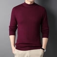thumbnail image 4 of Bcfgryg Male Turtleneck Sweater Slim Fit Velvet Sweater For Men Long Sleeve Pullover Sweater Stretch Casual Thermal Sweater Long Cardigan Men Red XXXL, 4 of 4