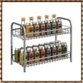 thumbnail image 1 of Auledio 2 Tier Spice Rack Organizer Freestanding Spice Jars Organizer for Cupboard, Pantry Door in Silver, 1 of 7