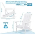 thumbnail image 2 of Royalcraft Adirondack Chairs Set of 2, Outdoor Weather Resistant Plastic Fire Pit Chairs, 350 LBS Patio Adirondack Chair for Easy Assembly, White, 2 of 10