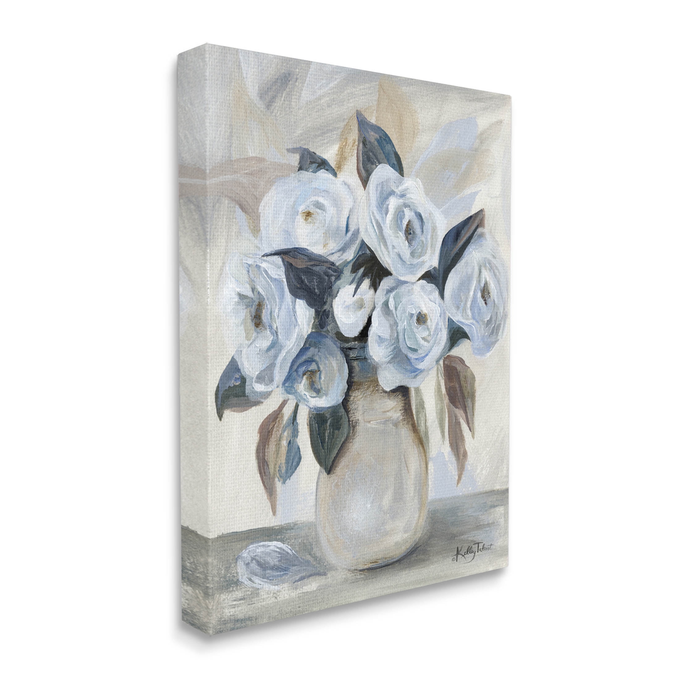 Stupell Industries Traditional Blue Rose Blossom Bouquet Painting Gallery Wrapped Canvas Print Wall Art, Design by Kelley Talent