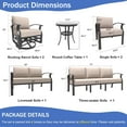 thumbnail image 7 of Kullavik Aluminum Patio Furniture Set with Propane Fire Pit Table Metal Outdoor Furniture w/Fire Pit Patio Conversation Sets w/5.1" Cushions and 7 Seats for Patio,Backyard,Poolside-Khaki, 7 of 7