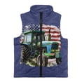 thumbnail image 4 of Uorisanigo Girls Boys Zippered Vest Puffy Fleece Jacket Fashion Tractor American Flag Sleeveless Full Zipper Outwear with Pockets Fall Winter Clothes Stand Up Collar Vest 2-12 Years, 4 of 7