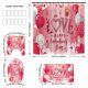 thumbnail image 2 of Juego de 4 cortinas de ducha para San Valentín 2022 con alfombrillas antideslizantes, alfombrilla de baño, tapa de inodoro y 12 ganchos., 2 of 5