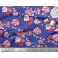 thumbnail image 2 of Soimoi Polyester Crepe Fabric Roses & Leaves Floral Printed Fabric 1 Yard 52 Inch Wide, 2 of 3