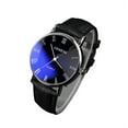 thumbnail image 2 of Reloj de cuarzo para hombre, relojes de lujo para hombre, de piel sintética, analógico, de cuarzo, color negro., 2 of 5