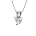 thumbnail image 2 of 0.5 ct Brilliant Heart Cut Solitaire Moissanite 14k White hypoallergenic Solid gold Designer Everyday Affordable Dainty Necklace Pendant with 16" Chain, 2 of 7