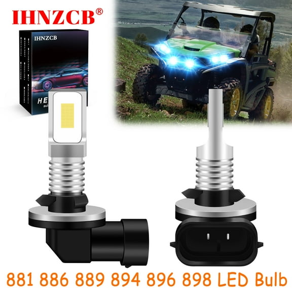 IHNZCB for Deere Gator Rsx850i Rsx860i Tractor / Lawn Mower LED Headlights Bulb 881 886 889 894 896 898 Ice Blue,Y20