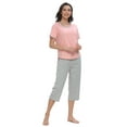 thumbnail image 3 of MintLimit Womens Pajamas Sets-Short Sleeve Tops and Capri Bottoms Pjs Sets Pink Sleep Wear Plus Size S, 3 of 6