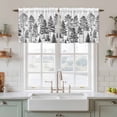 thumbnail image 2 of Black Pine Tree Tier Curtains, Vintage Watercolor Botanical Light Filtering Kitchen Curtains, 2Pcs Rod Pocket Half Window Treatments Panels for Sink Cafe Cabinet Camper 27.5x24 Inches, 2 of 9