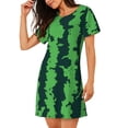 thumbnail image 2 of Lsque Green Stripes Of Watermelon Pattern Nightgowns for Women Sleep Shirts Short Sleeve Nightshirt Pullover Nightdress Soft Sleepwear Relaxed Fit Nightdress, 2 of 6