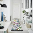 thumbnail image 4 of Yayeee Runner Rug for Bedroom 2'x6' Machine Washable Hallway Non Slip Mat, White Doodle Pattern, 4 of 8