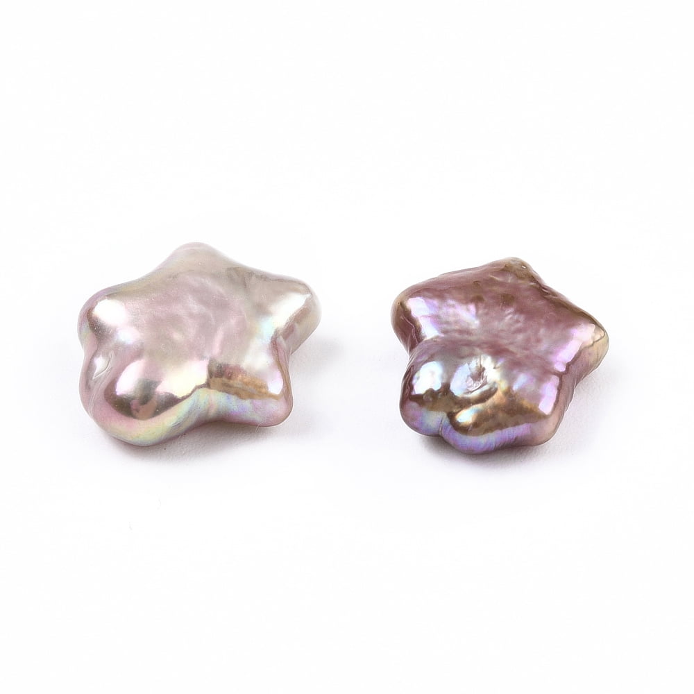 Natural Baroque Keshi Pearl Beads Freshwater Pearl Beads No Hole Star Thistle 11.5~14x12~14.5x4~7mm