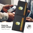 thumbnail image 5 of Compatible with Samsung Galaxy S22 Ultra Flip Wallet Phone Case with Card Holder Elastic,Magnetic Back Flip Kickstand Cover Premium PU Leather Business Classic Style Shockproof Case,Black, 5 of 7