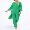 thumbnail image 4 of Women‘s Long Sleeve Irregular Tops Solid Color Pants Loungewear Sets, 4 of 9