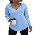 thumbnail image 1 of Relaxed Fit Women‘s Waffle Sweatshirts in Solid Color, 1 of 6