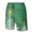 thumbnail image 6 of Uemuo Christmas Green Pattern Men's Swim Trunks Hawaiian Beach Bathing Suit Swimsuits Beach Quick-Dry Shorts with Pockets-3X-Large, 6 of 9