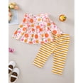 thumbnail image 6 of 2T Baby Girls Clothes 3T Girls 2PCS Floral Outfits Set Toddler Girls Long Sleeve Flower Top Stripe Pants Clothing Set Yellow, 6 of 6