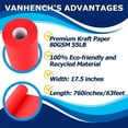 thumbnail image 2 of Red Wrapping Paper Roll 17.5" x 760" (63') for Women Men Kids Girls, Solid Color Art Kraft Craft for Christmas, Wedding, Birthday, Mothers Day Gifts, Bouquet Flower Poster Bulletin Board, 2 of 7