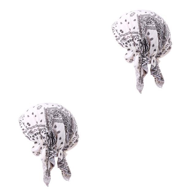 Sonducket Sombreros de turbante de algodón, diadema agradable para la piel, gorros Hijab ligeros, tocado de buena elasticidad, pañuelo para la Tipo 2 2Conjunto